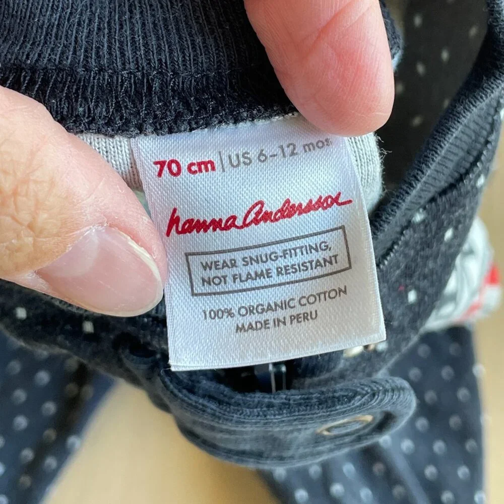 Hanna Andersson Baby Zip Sleeper, Heritage Fairisle‎ In Black - Sz 6-12 Months